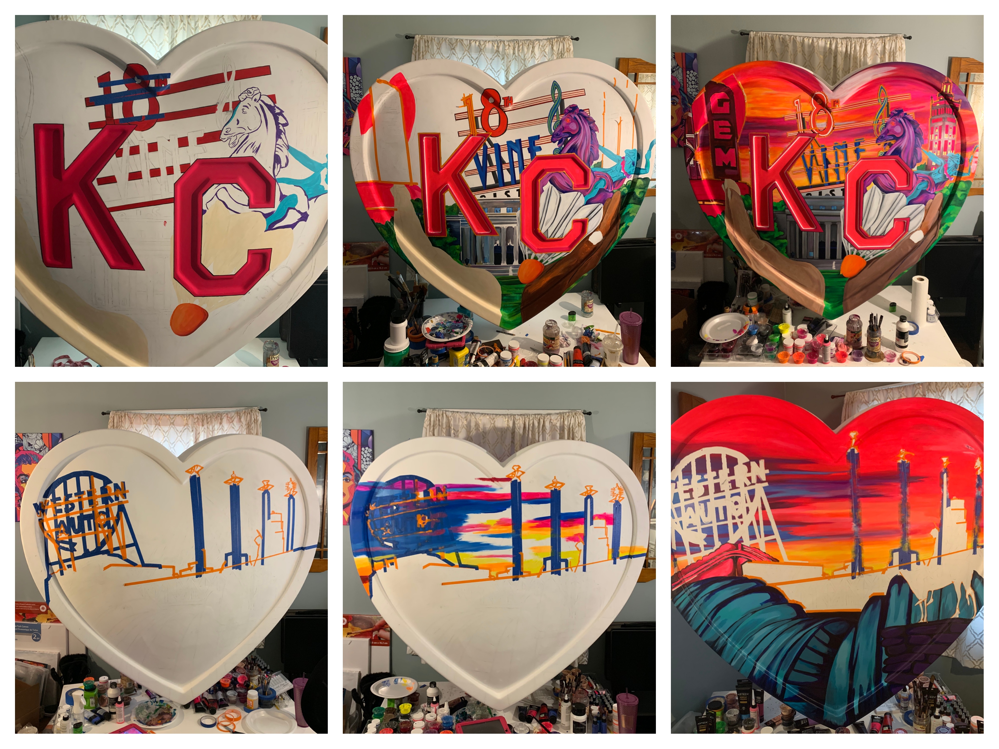 KC Heart Front Back